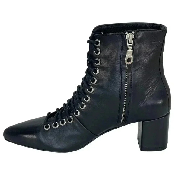 Archive Jane Black Leather Womens Booties Size 6.5N - Picture 3 of 9